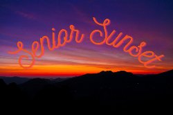 sunset with Senior Sunset text